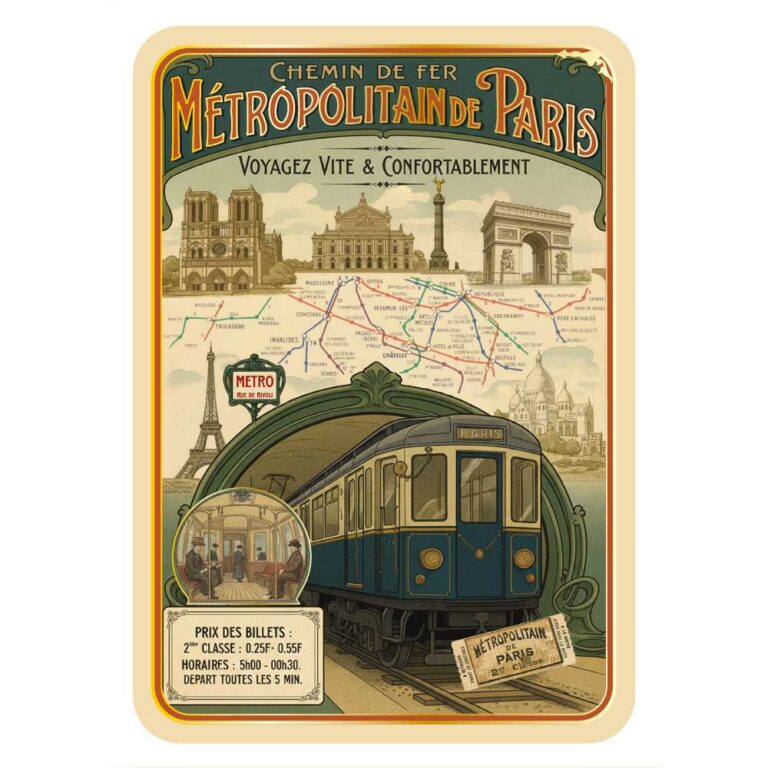 Carte postale Paris vintage – Métropolitain de Paris